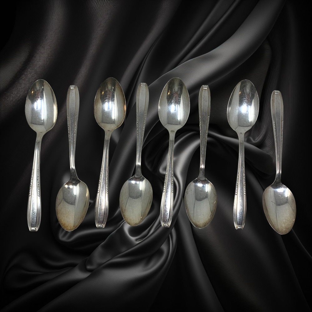 Vintage Lot 8 Harmony House Serenade AA+ Silverplated Spoons Sears USA MCM